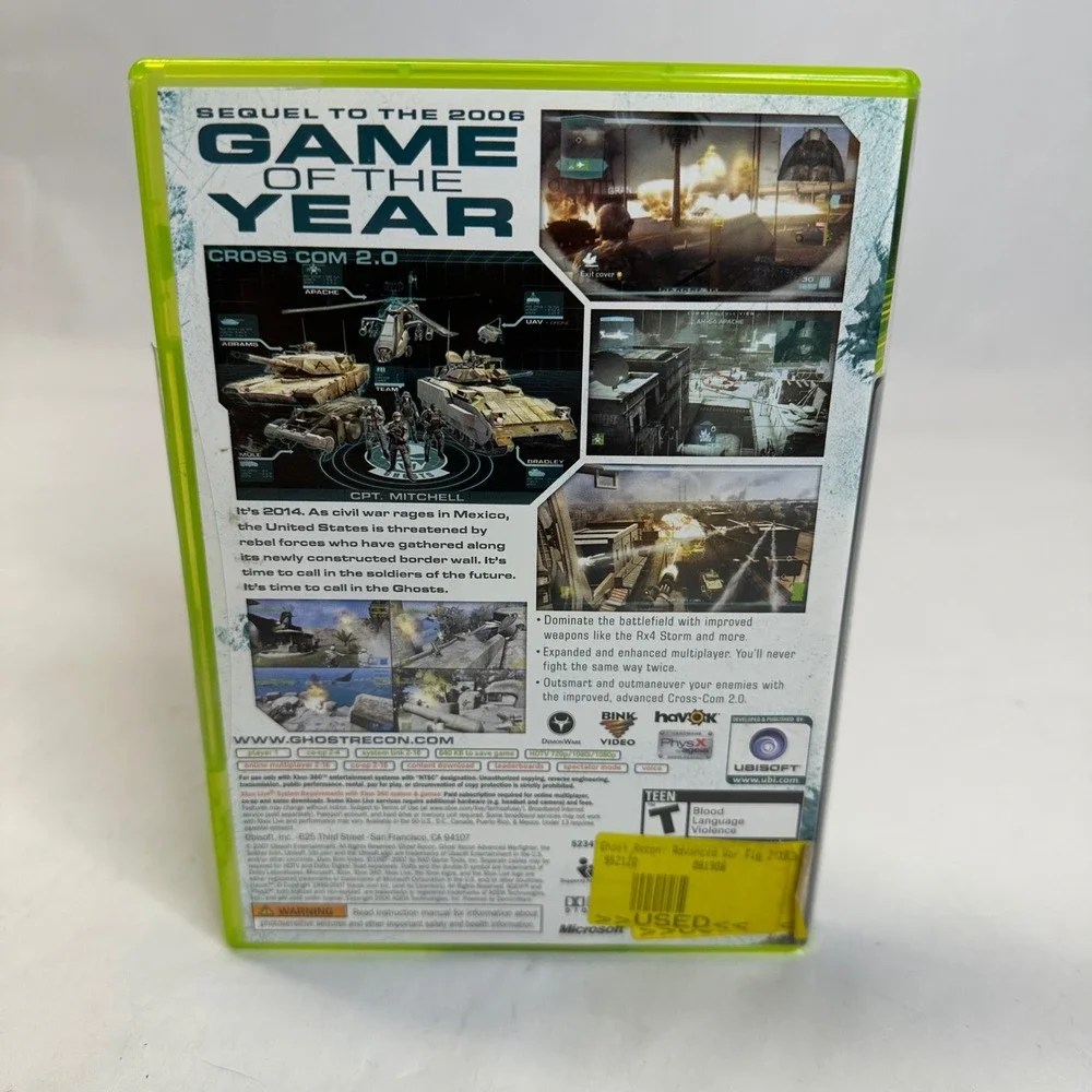 Tom Clancys Ghost Recon Advanced‎ Warfighter 2 Xbox 360 Complete CIB Tested